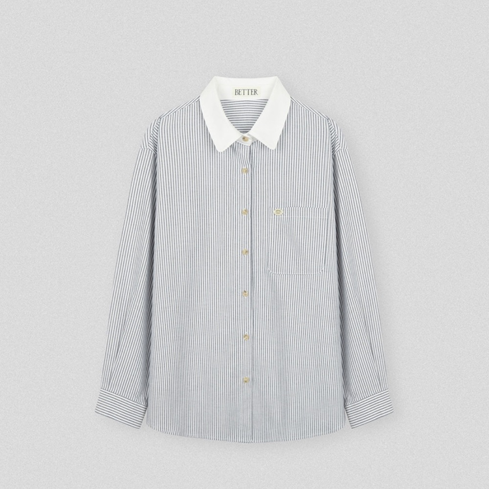 NEW W Concept Known Better Navy Striped Button Up Shirt
